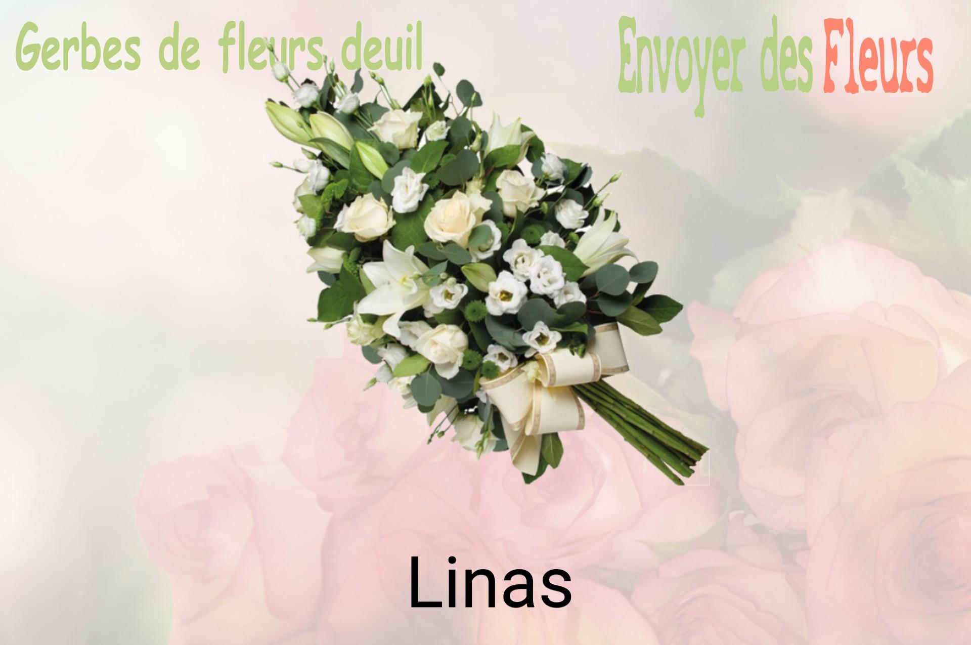 Gerbe de fleurs de deuil livrée à Linas